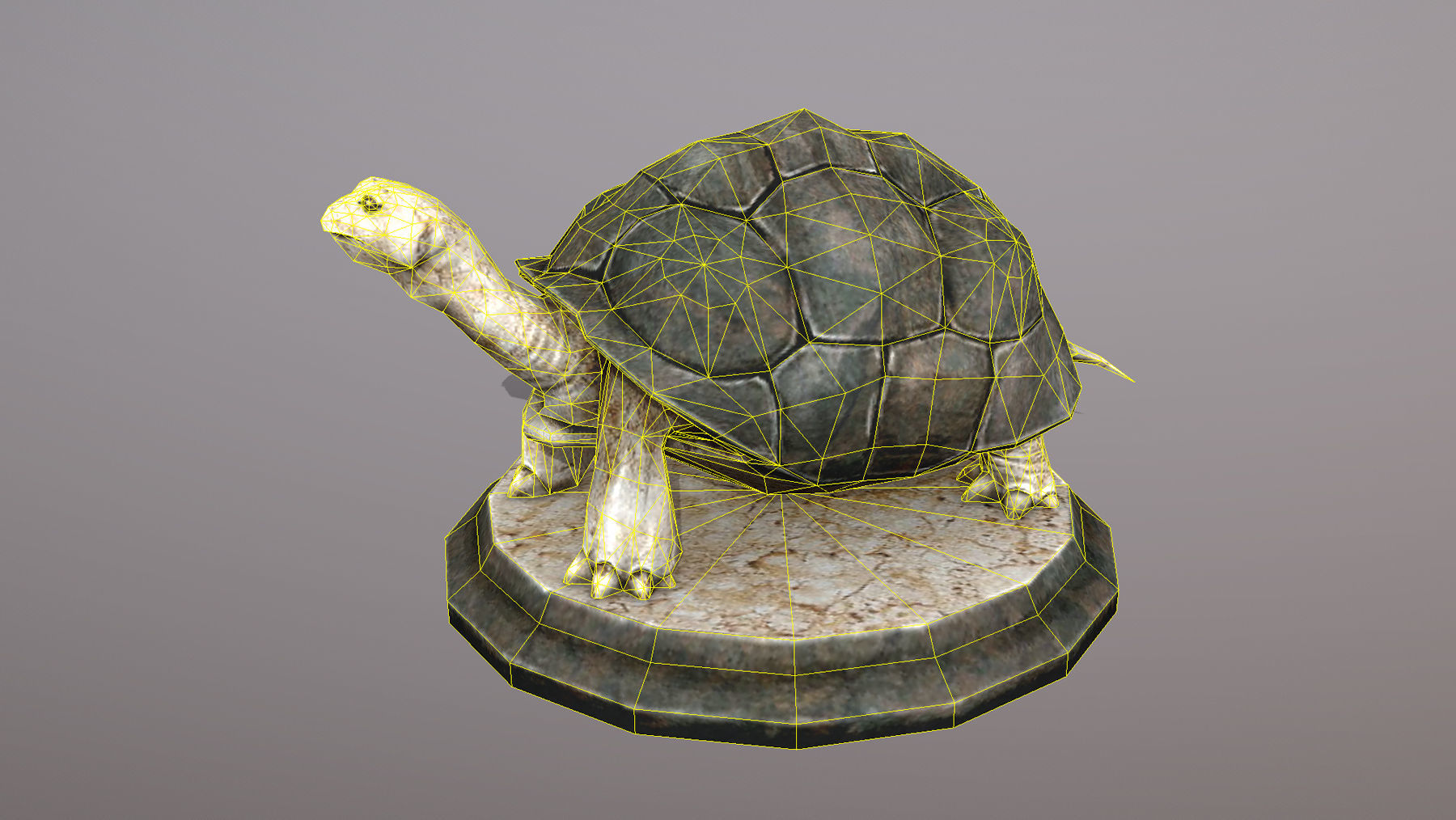 Statue Trutle Low-poly 3D model_13