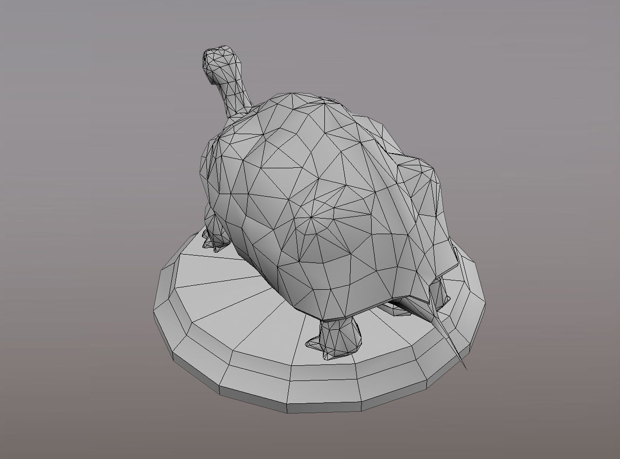 Statue Trutle Low-poly 3D model_7