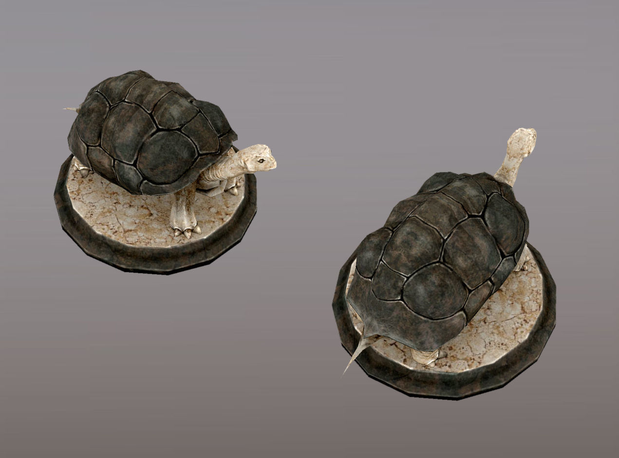 Statue Trutle Low-poly 3D model_4