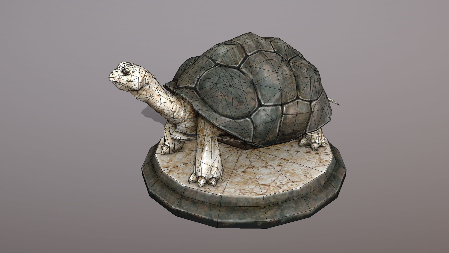 Statue Trutle Low-poly 3D model_11