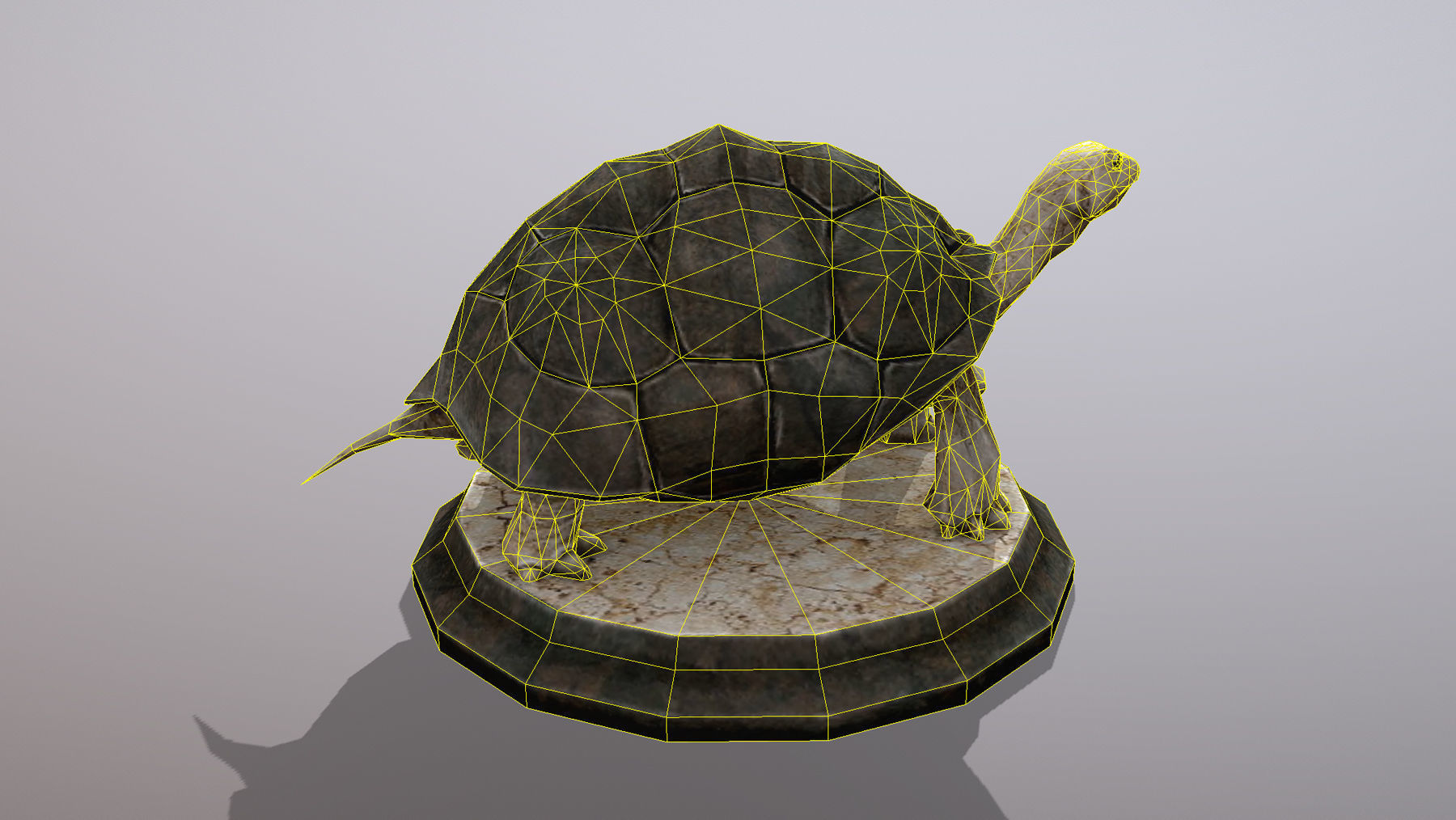 Statue Trutle Low-poly 3D model_12