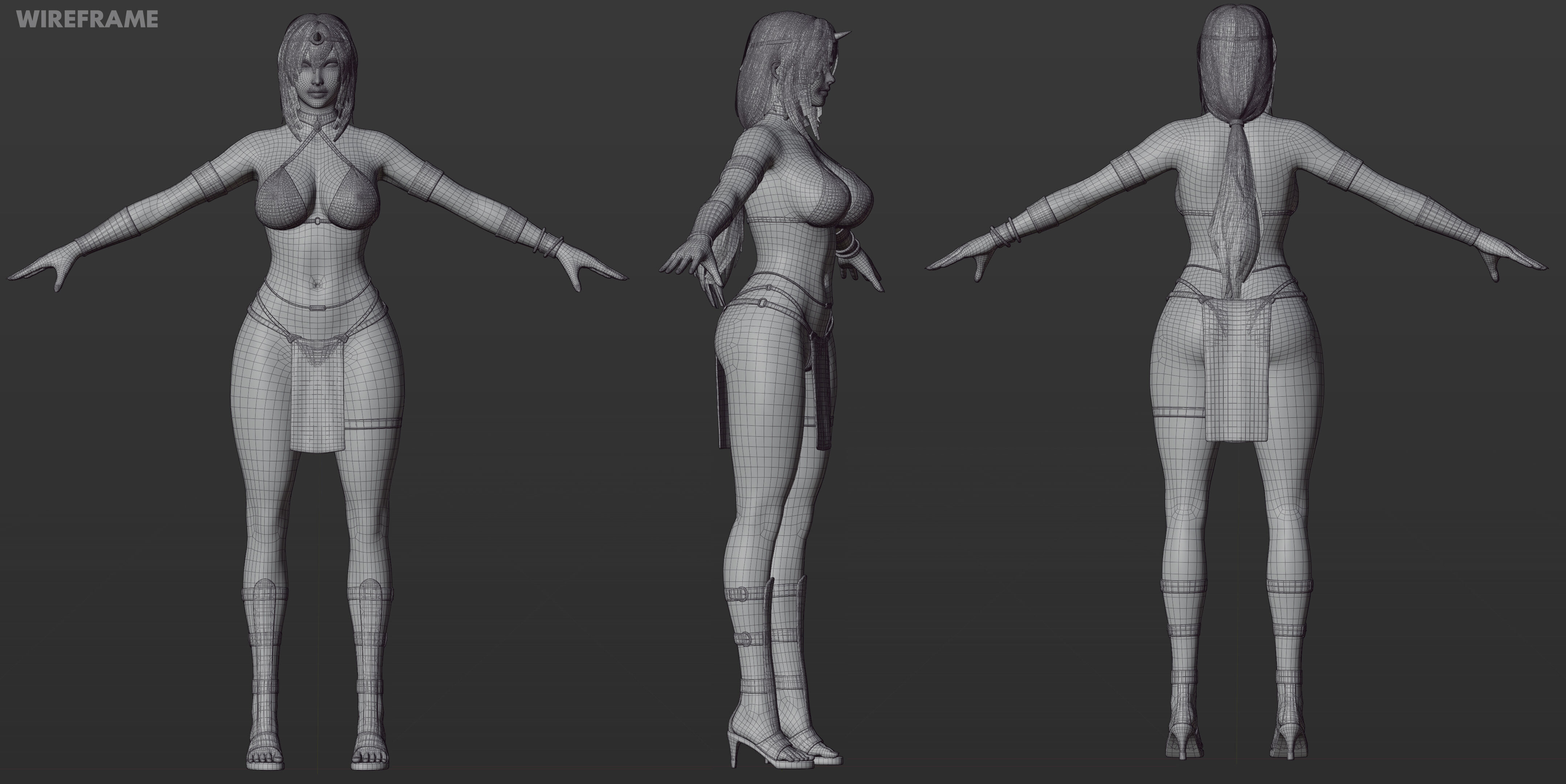 Ancient Tribal Goddess - Game Ready Low-poly 3D model_11