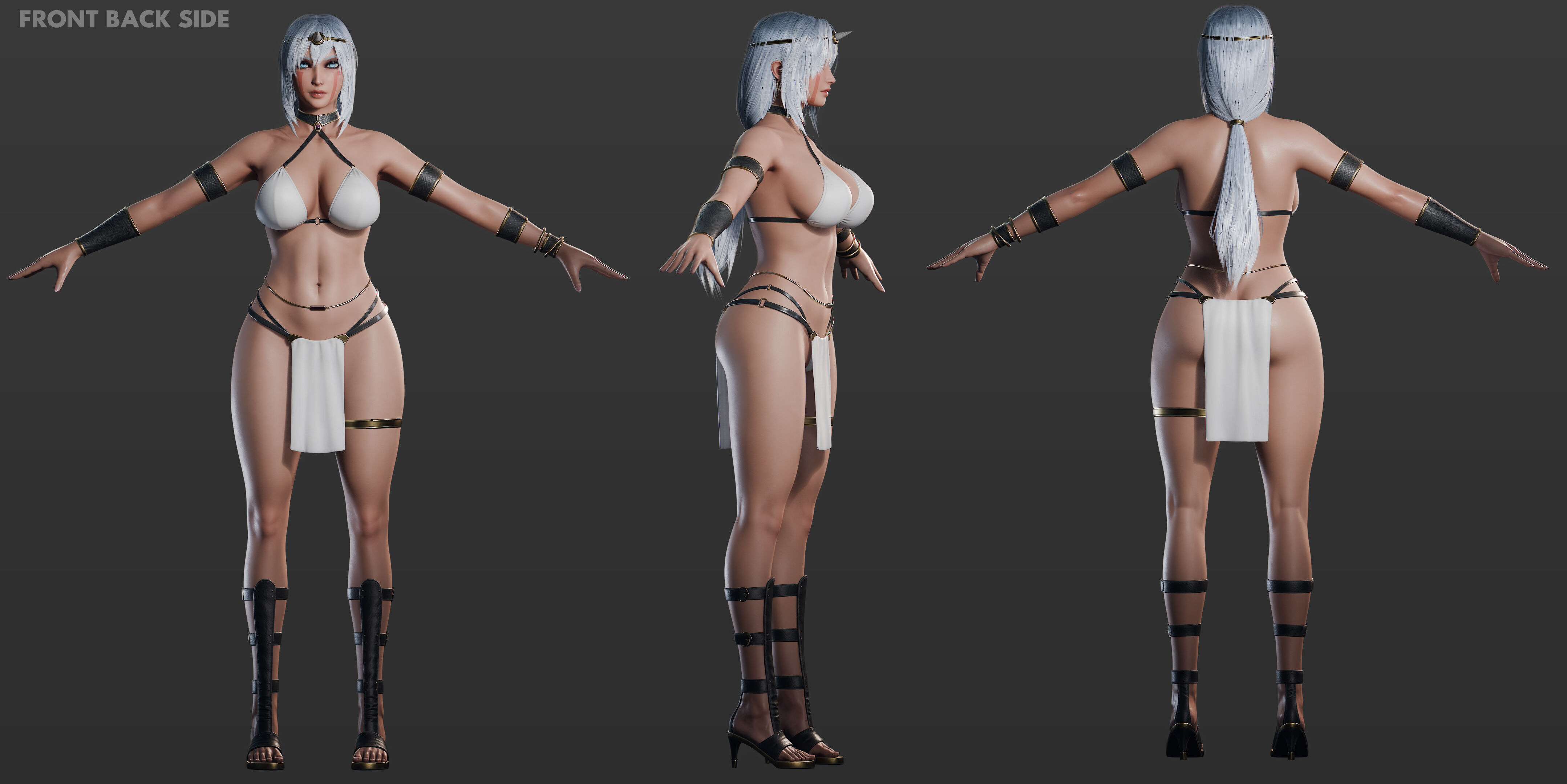 Ancient Tribal Goddess - Game Ready Low-poly 3D model_7