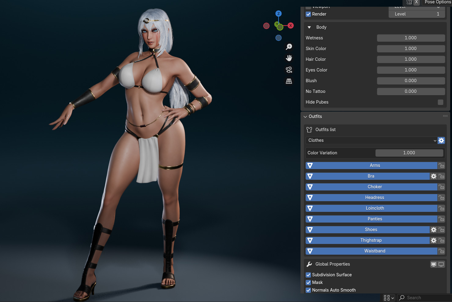 Ancient Tribal Goddess - Game Ready Low-poly 3D model_9