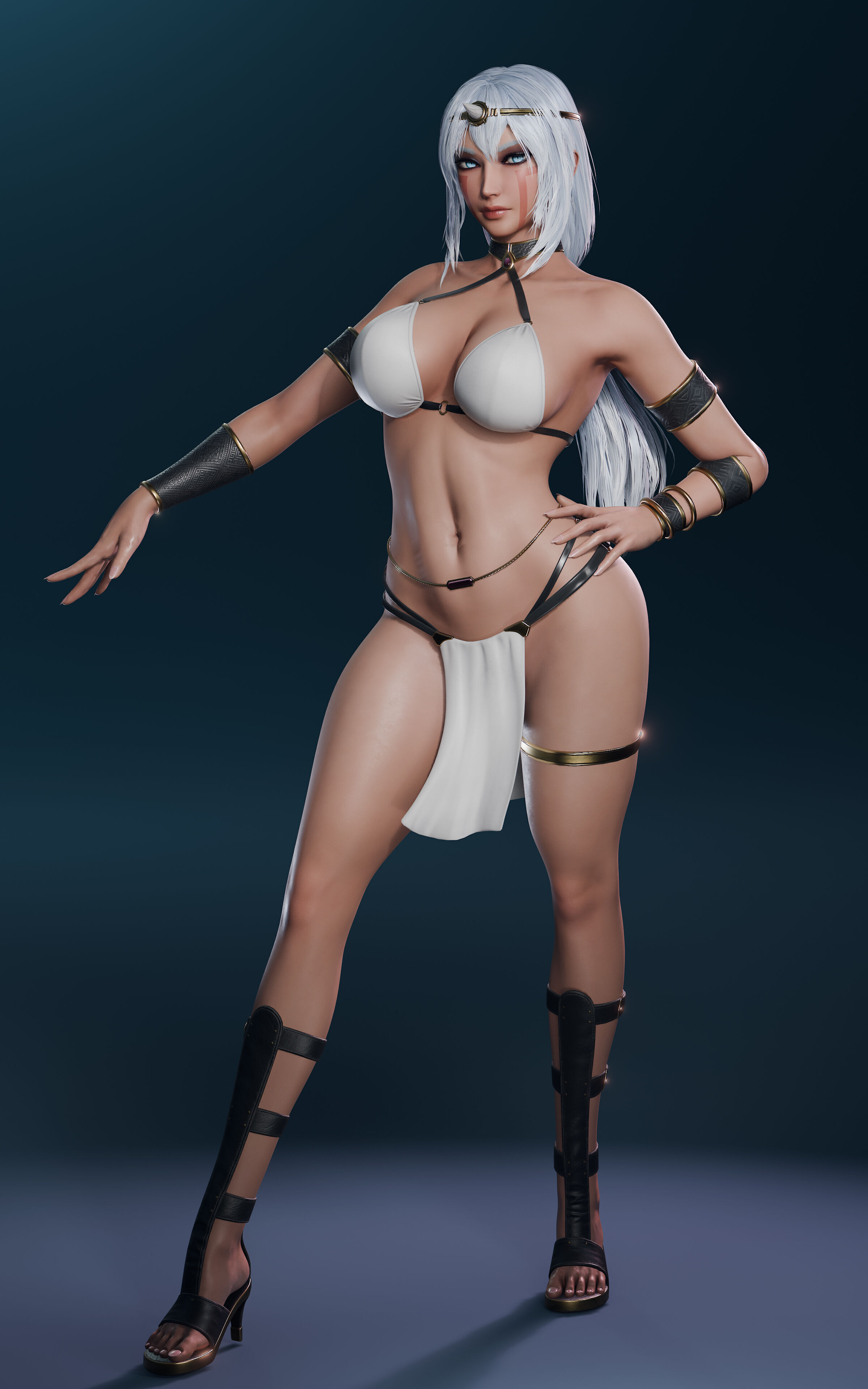 Ancient Tribal Goddess - Game Ready Low-poly 3D model_4