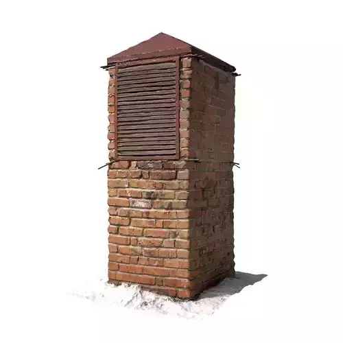 Brick ventilation column scan 40 Low-poly 3D model