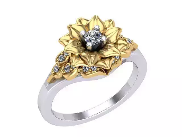 Flower Ring Two Tones