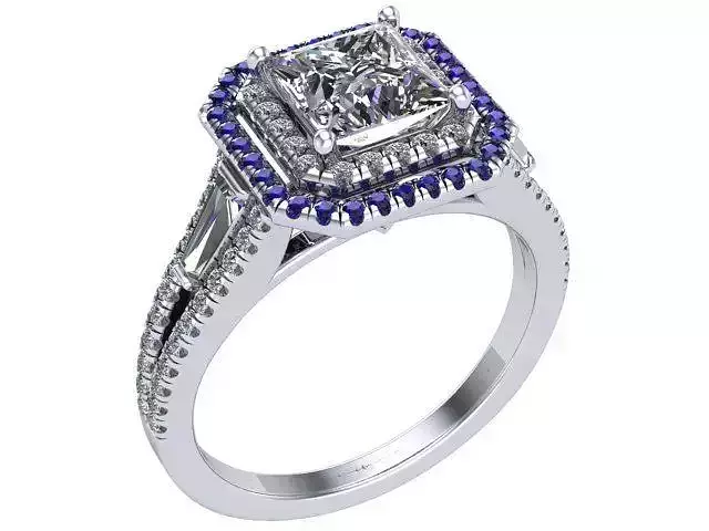 Princes Sapphire Halo Ring
