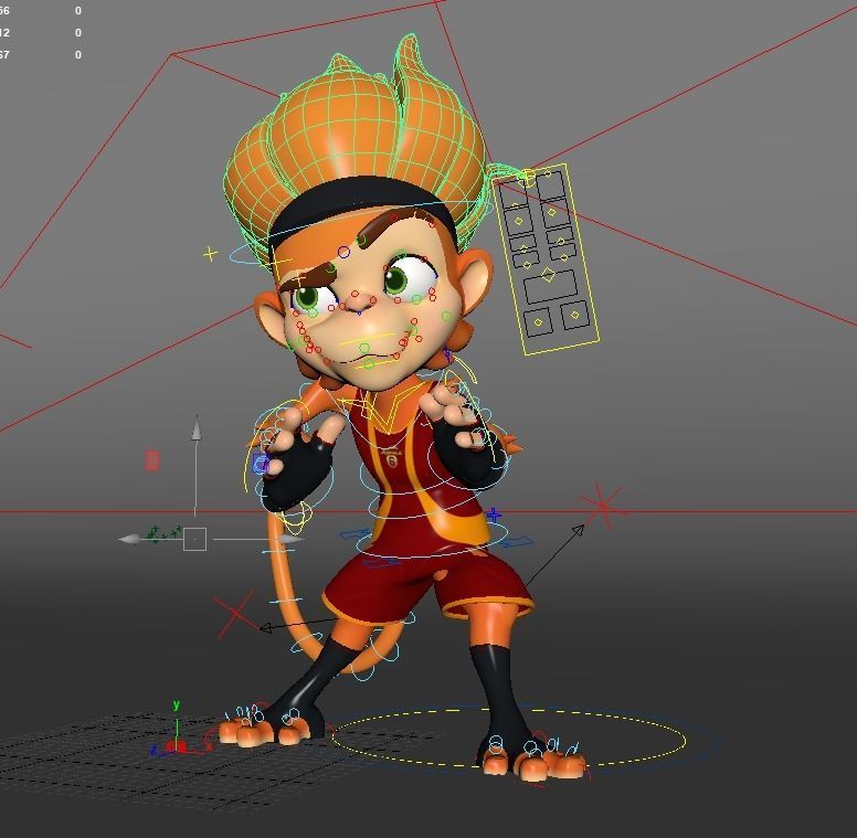 Monkey 3D Cartoon character Low-poly 3D model_2