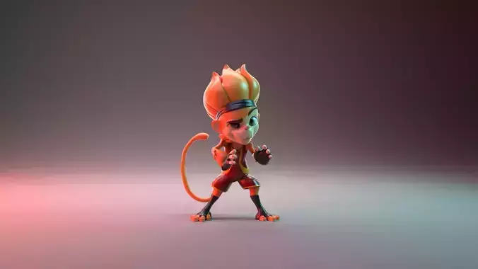 Monkey 3D Cartoon character Low-poly 3D model