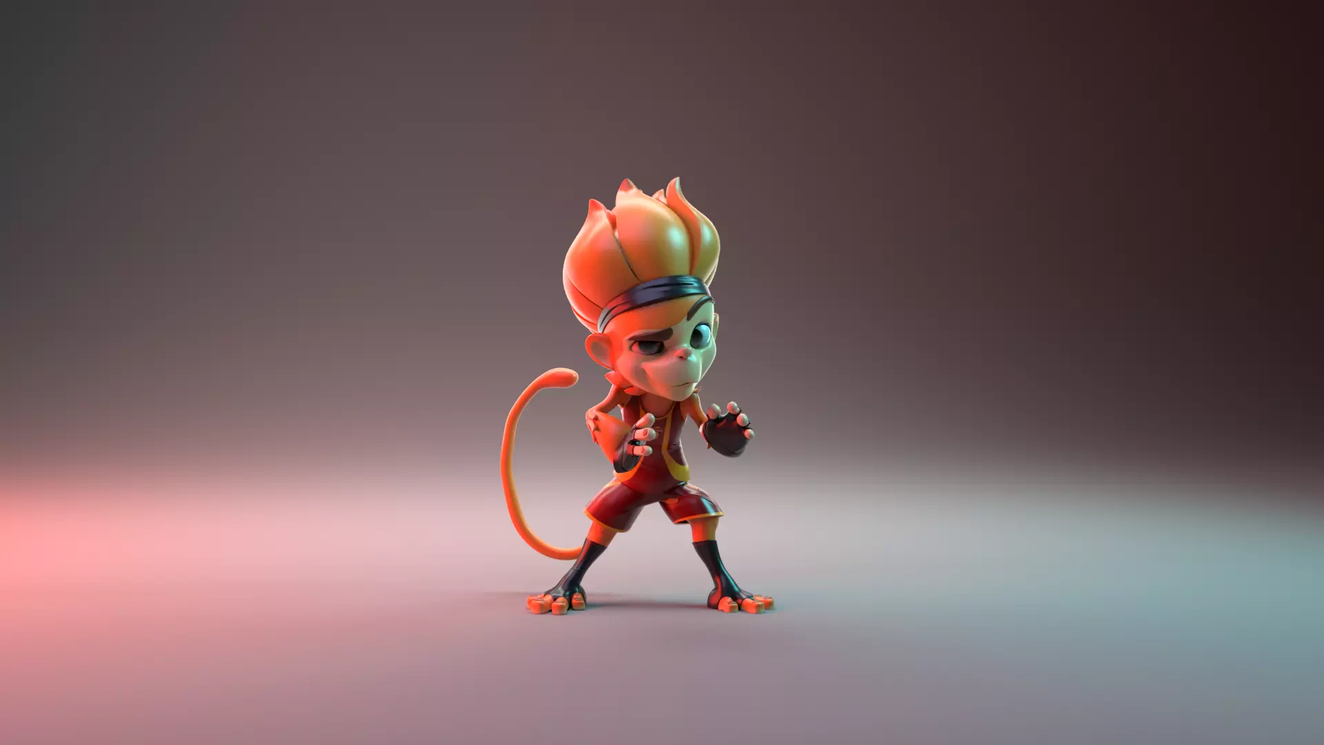 Monkey 3D Cartoon character Low-poly 3D model_0