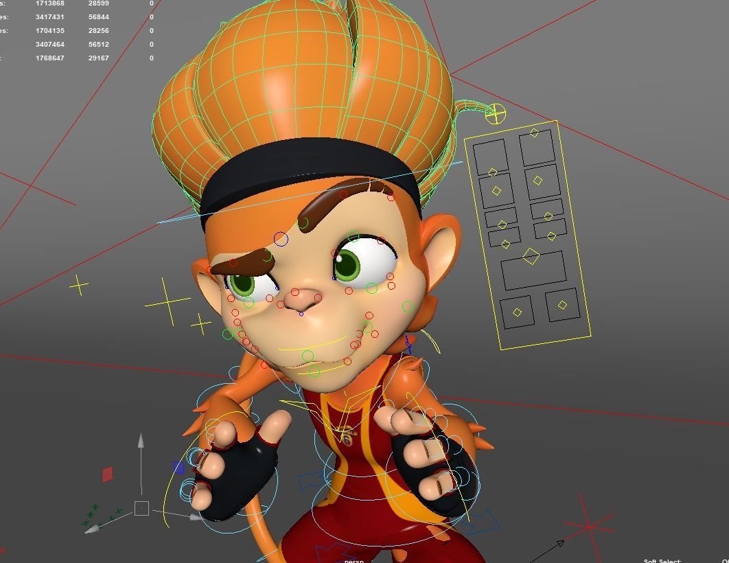 Monkey 3D Cartoon character Low-poly 3D model_4