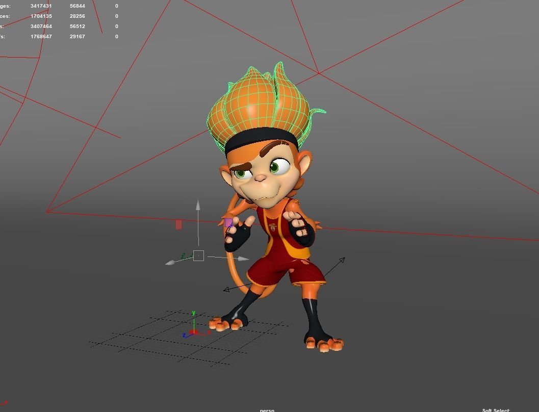 Monkey 3D Cartoon character Low-poly 3D model_1