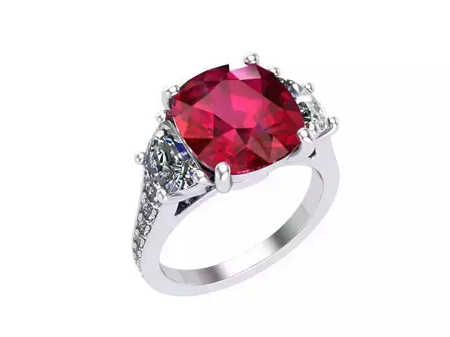 Ruby Half Moons Ring