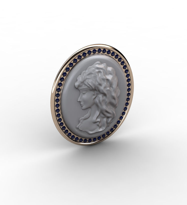 Cameo Brooche 001 3D print model_12