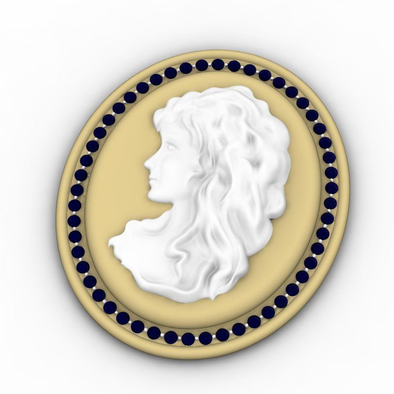 Cameo Brooche 001 3D print model_16