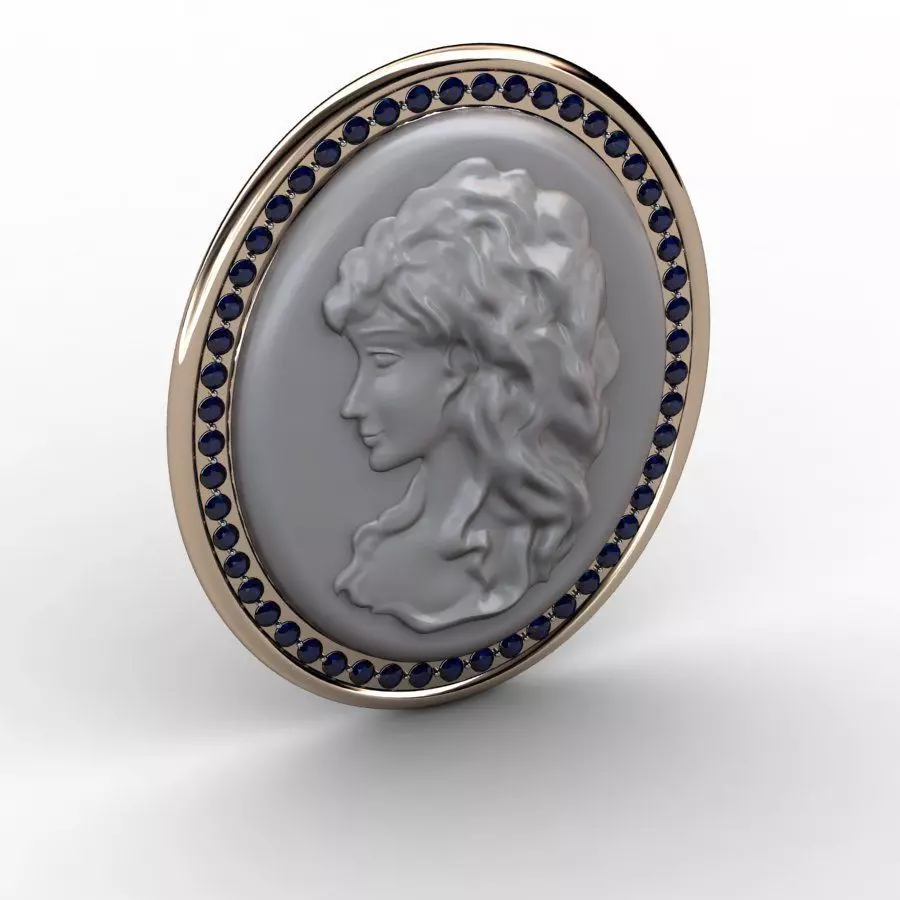 Cameo Brooche 001 3D print model_0