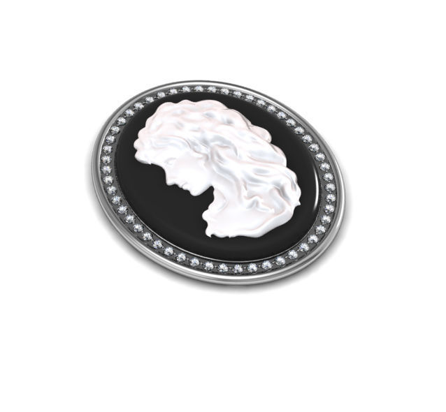 Cameo Brooche 001 3D print model_5