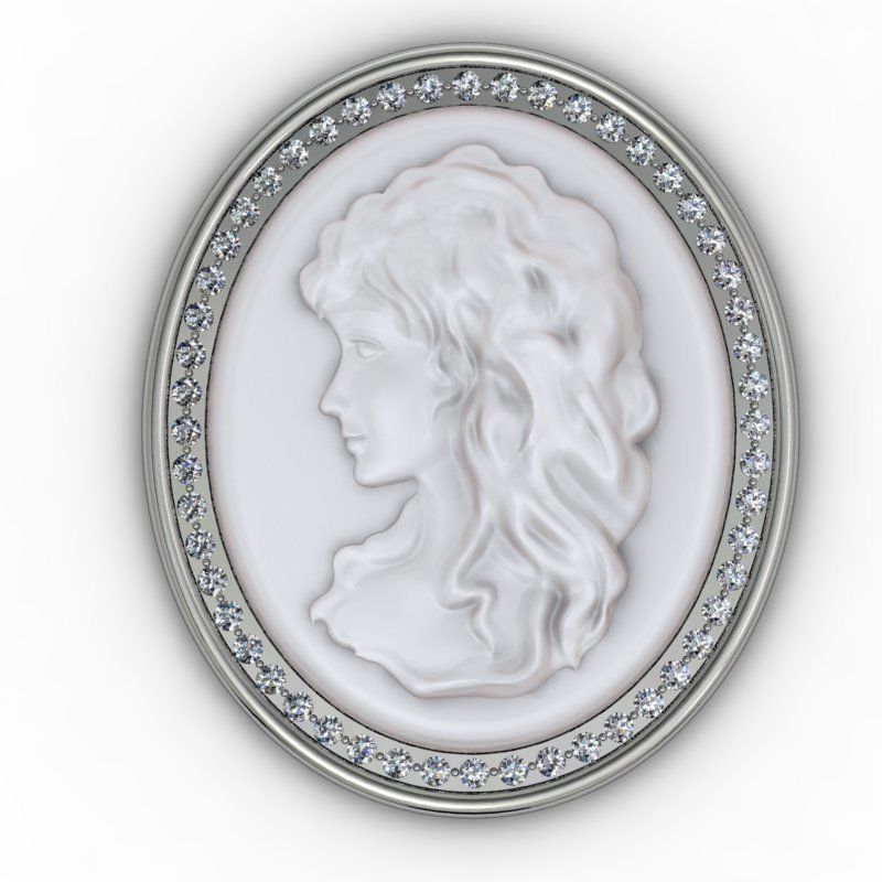 Cameo Brooche 001 3D print model_1
