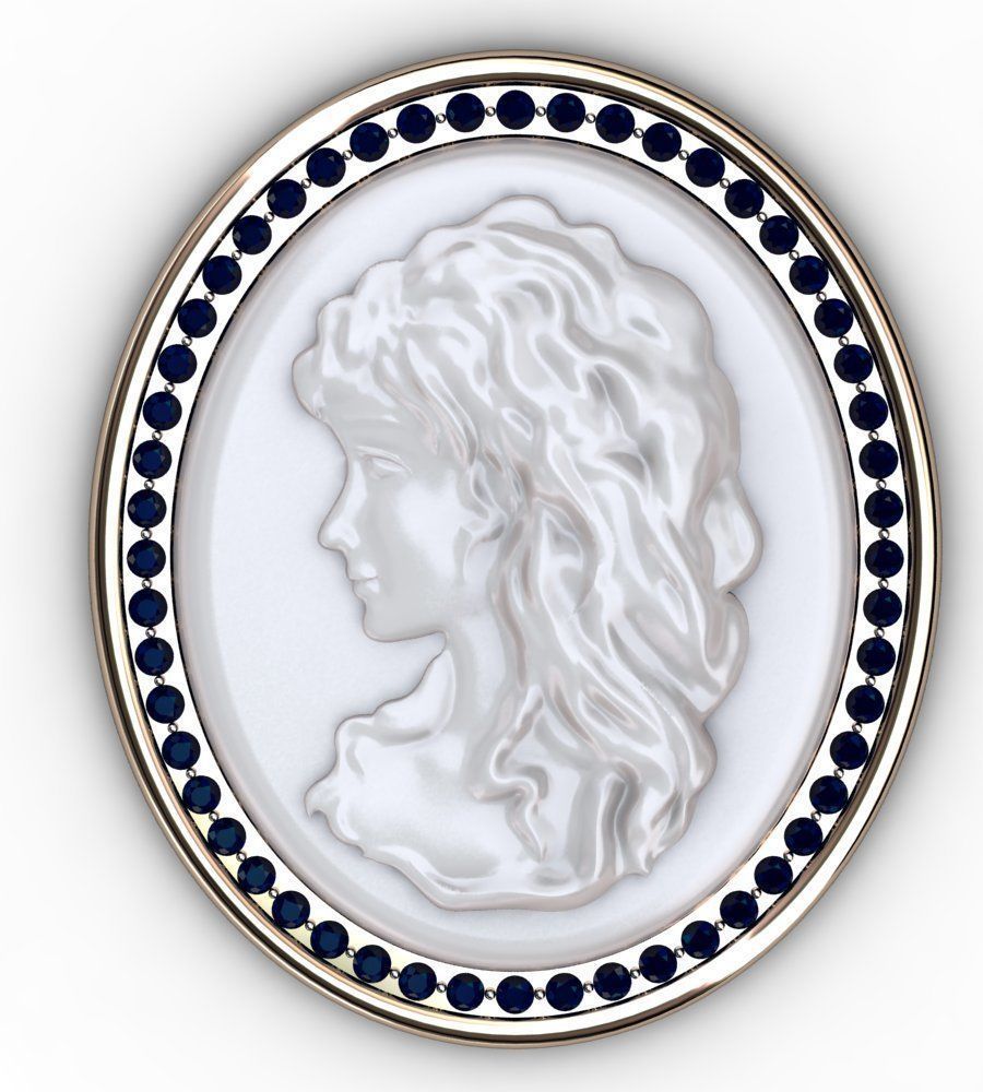 Cameo Brooche 001 3D print model_8