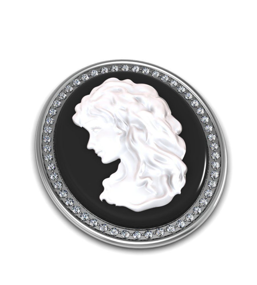 Cameo Brooche 001 3D print model_20