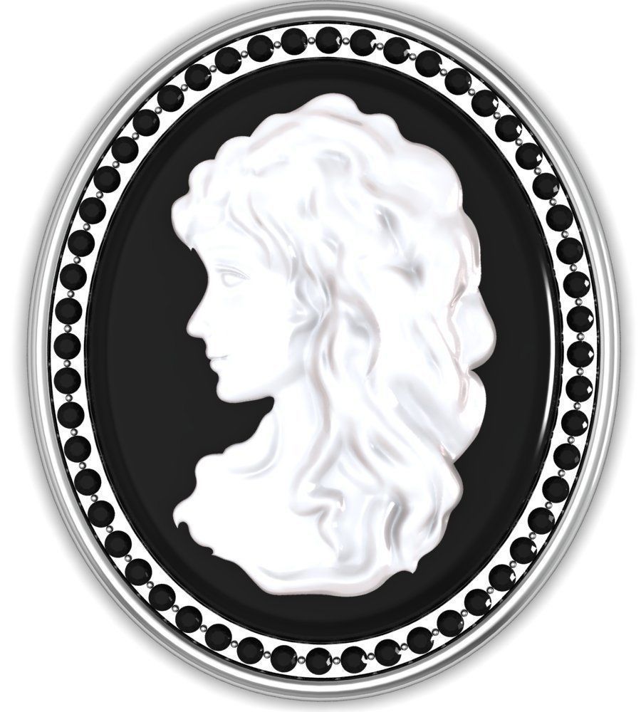 Cameo Brooche 001 3D print model_6