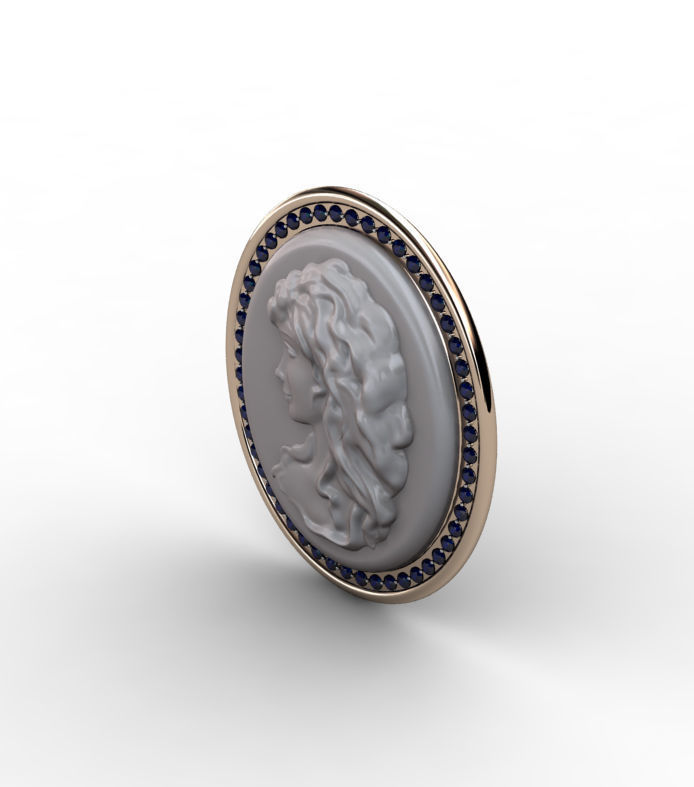 Cameo Brooche 001 3D print model_11