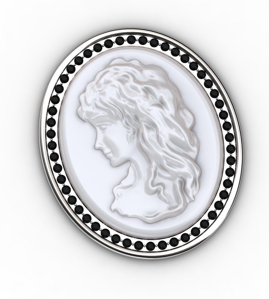 Cameo Brooche 001 3D print model_7