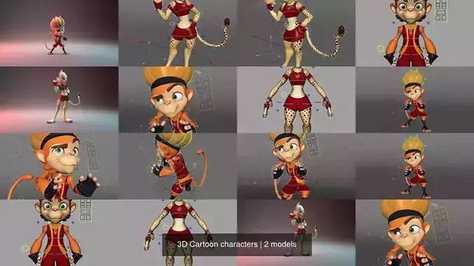 3D Cartoon characters 3D Model Collection