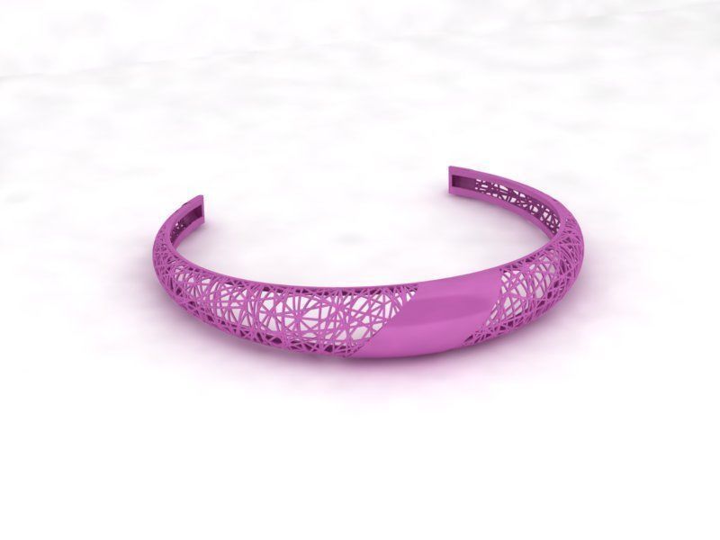 Llightweight golden bracelet V2 3D print model_3