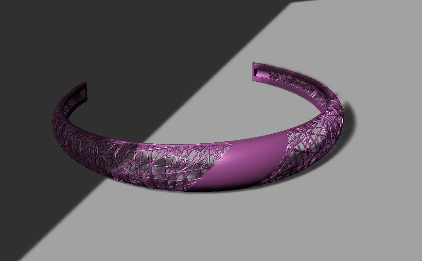 Llightweight golden bracelet V2 3D print model_4