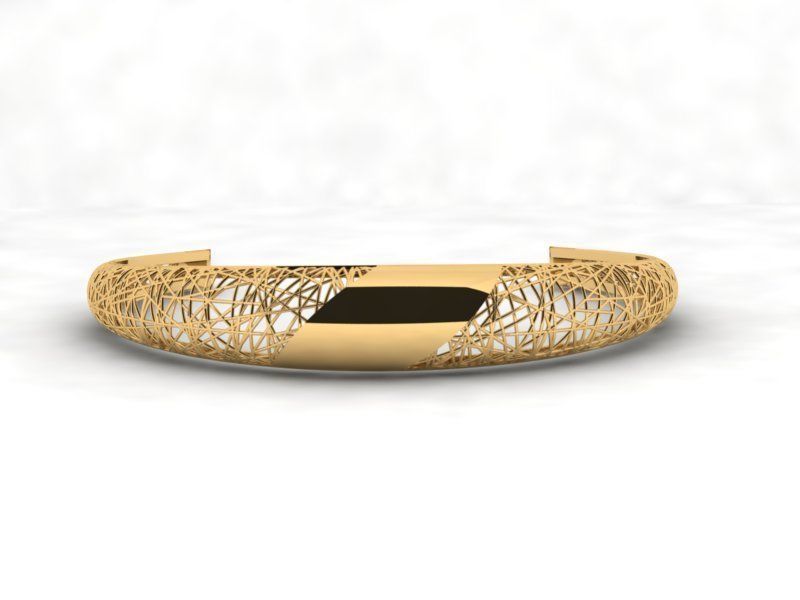 Llightweight golden bracelet V2 3D print model_2