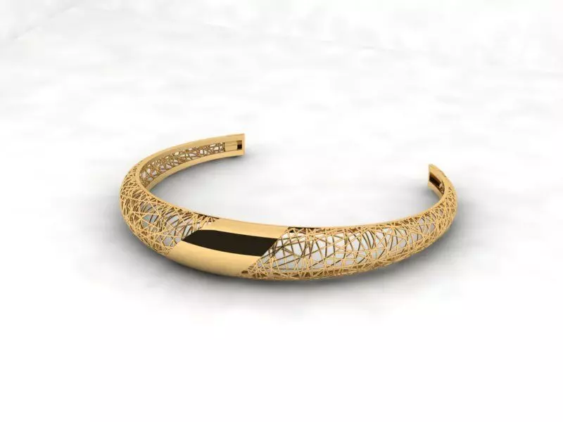 Llightweight golden bracelet V2 3D print model_0