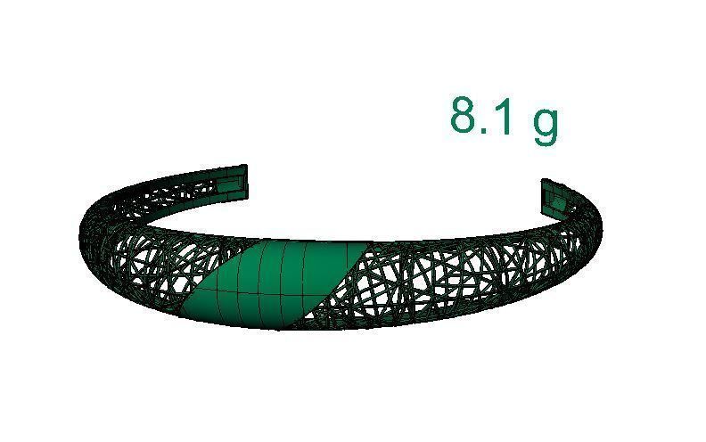Llightweight golden bracelet V2 3D print model_6