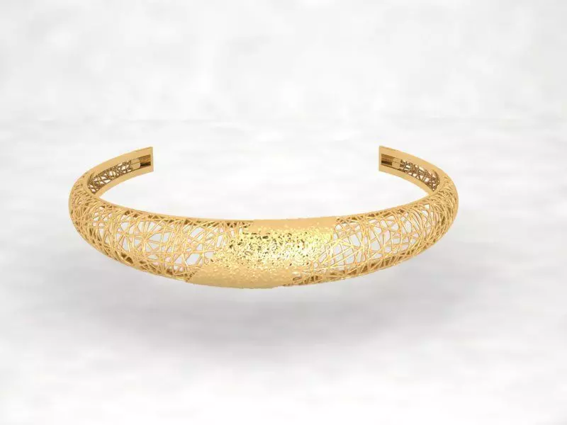 Llightweight golden bracelet V3 3D print model_0