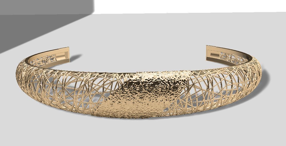 Llightweight golden bracelet V3 3D print model_5