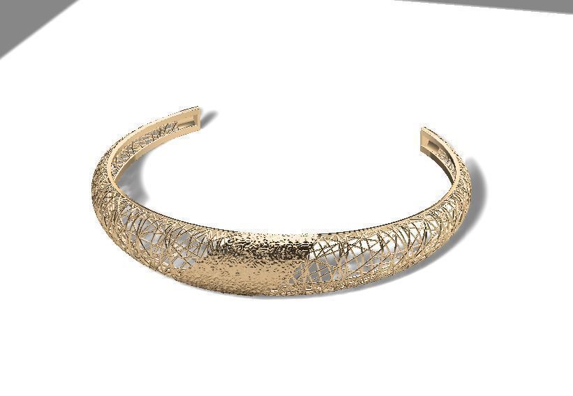 Llightweight golden bracelet V3 3D print model_4