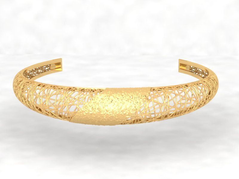 Llightweight golden bracelet V3 3D print model_1