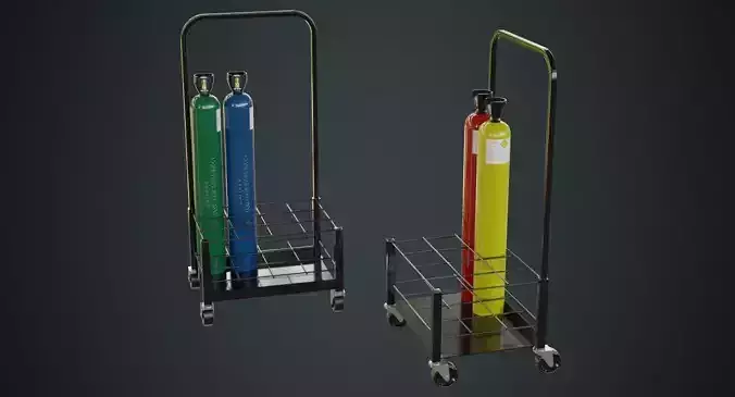Gas Cylinder 3A Low-poly 3D model