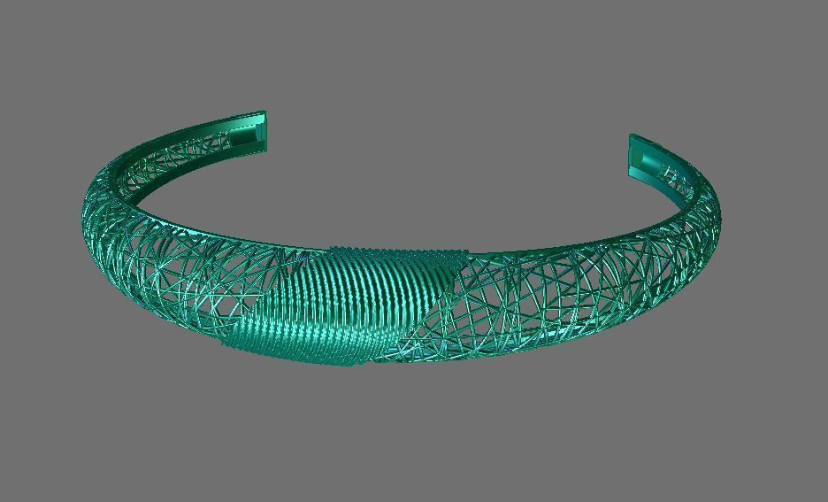 Llightweight golden bracelet V4 3D print model_2