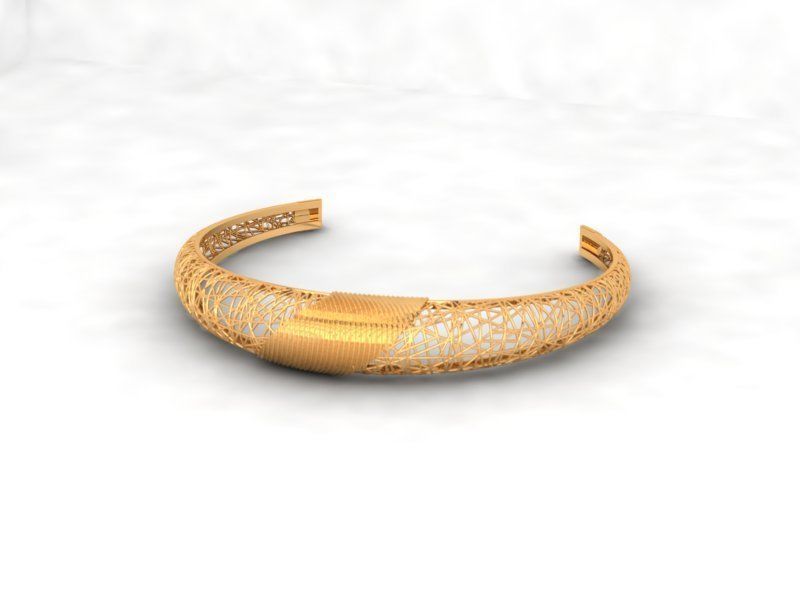 Llightweight golden bracelet V4 3D print model_1