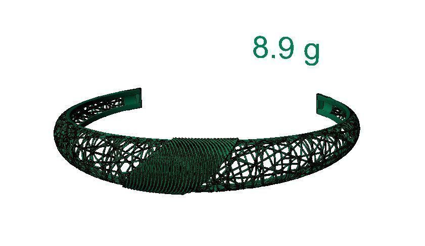 Llightweight golden bracelet V4 3D print model_5