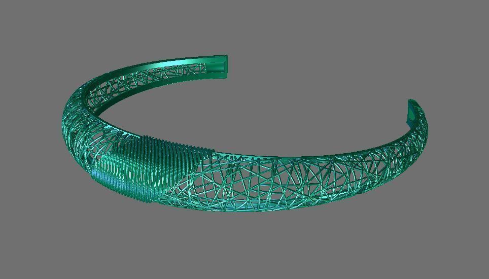 Llightweight golden bracelet V4 3D print model_4