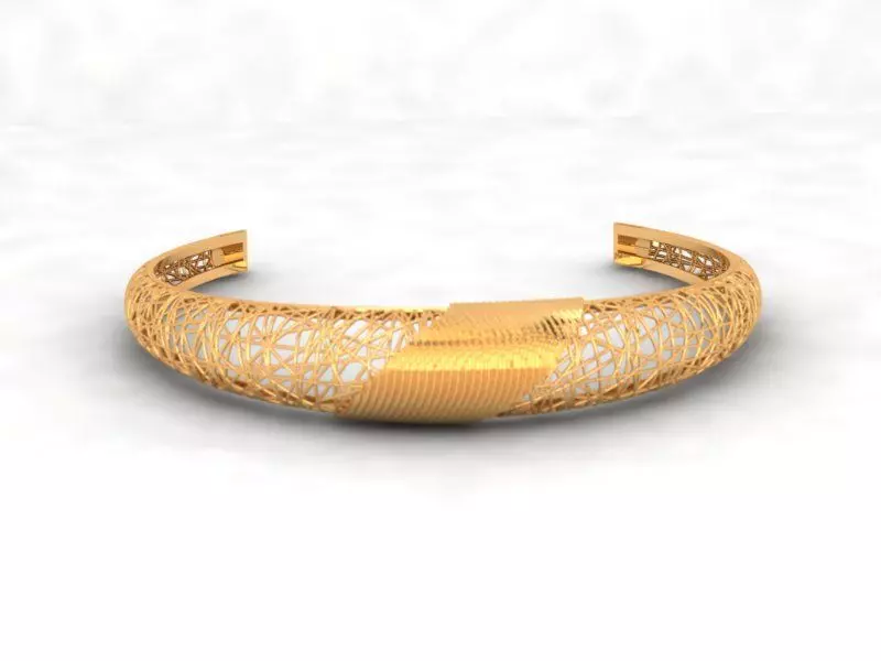Llightweight golden bracelet V4 3D print model_0