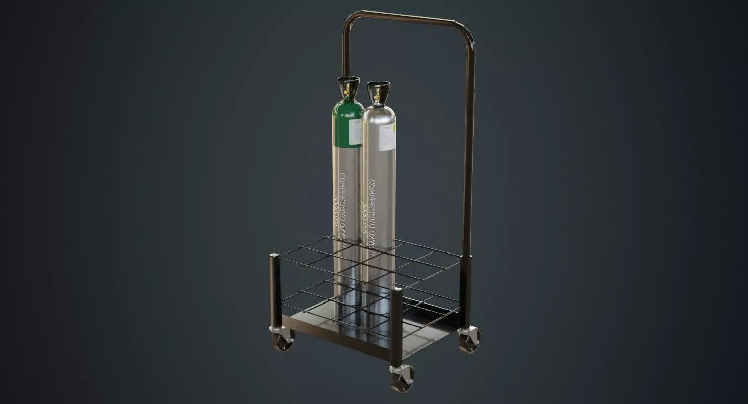 Gas Cylinder 3B Low-poly 3D model_0