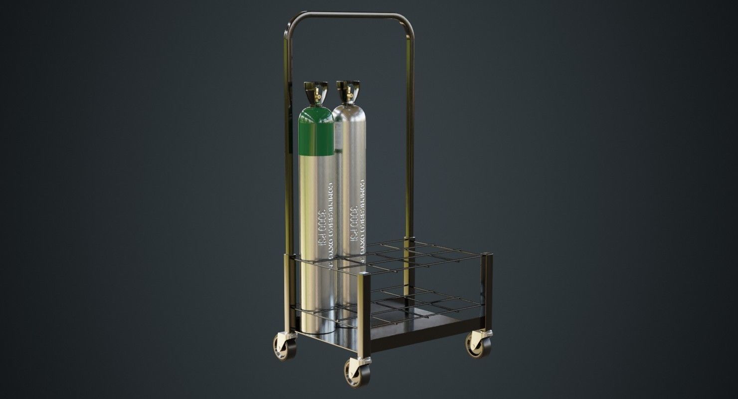 Gas Cylinder 3B Low-poly 3D model_1