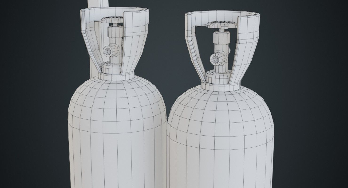 Gas Cylinder 3C Low-poly 3D model_10