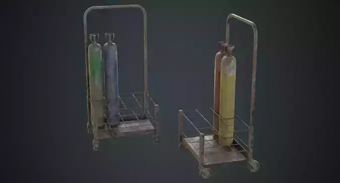 Gas Cylinder 3C Low-poly 3D model
