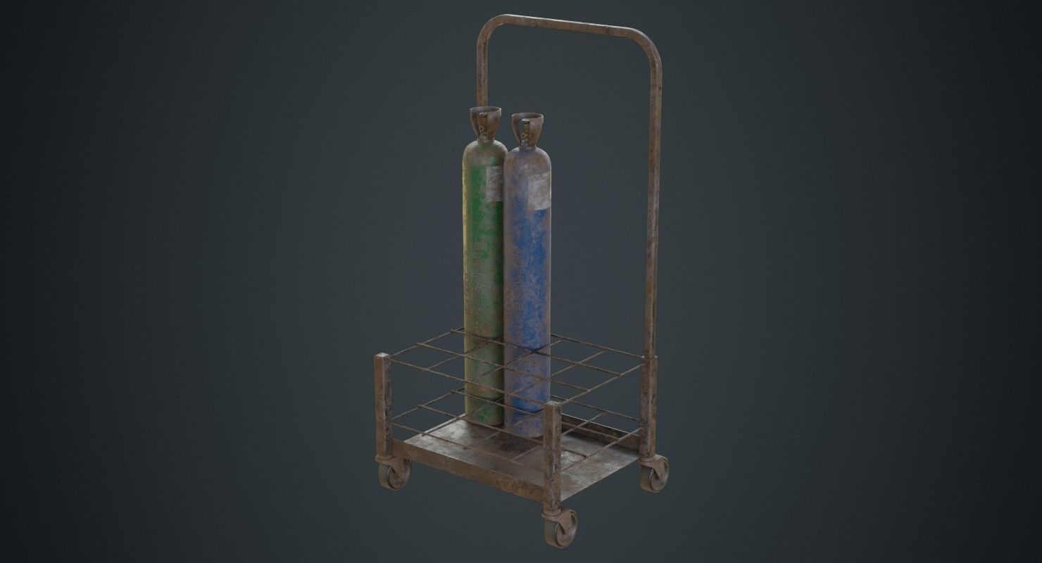 Gas Cylinder 3C Low-poly 3D model_3