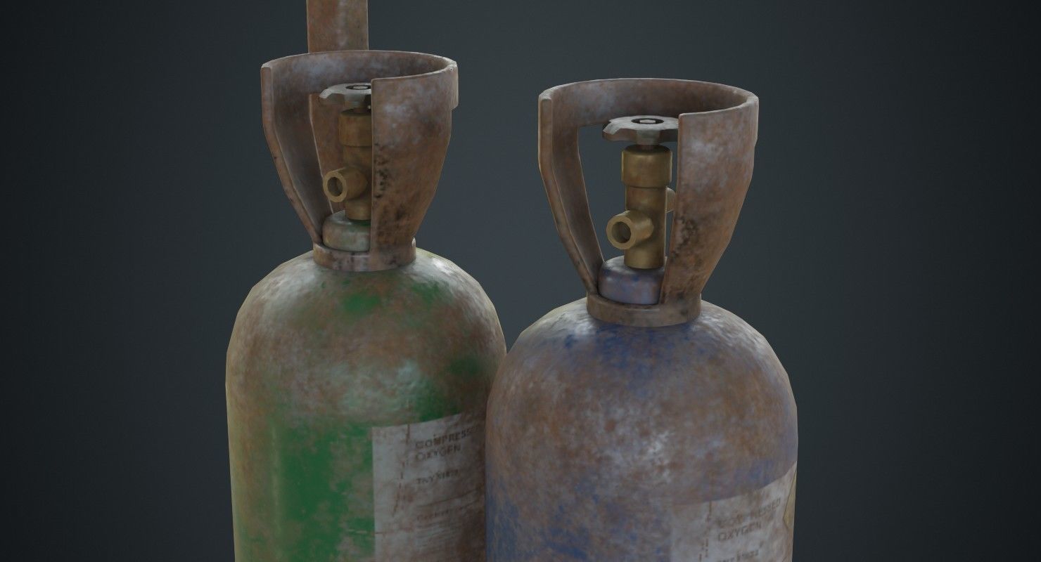 Gas Cylinder 3C Low-poly 3D model_8
